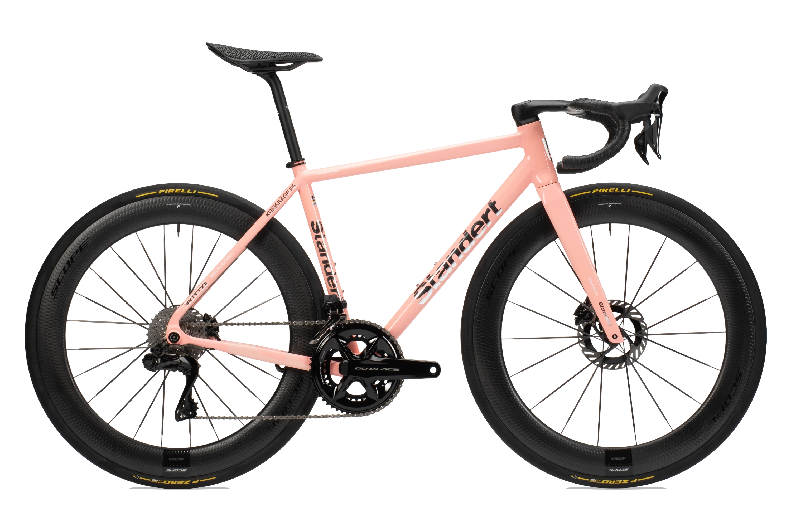 Standert Bikes Kreissäge RS aluminium aero race bike pink white shimano dura ace